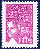 Image du timbre Marianne de Luquet 1,11 €  fuchsia