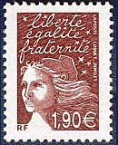 Image du timbre Marianne de Luquet 1,90 € brun rouge