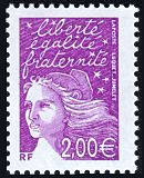 Image du timbre Marianne de Luquet 2 € violet-rouge