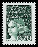 Image du timbre Marianne de Luquet 6 F 70 vert foncé