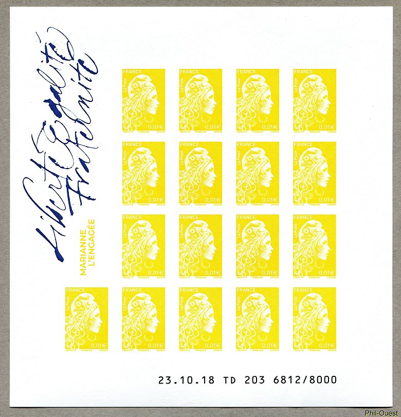 Image du timbre Marianne à 0,01 €