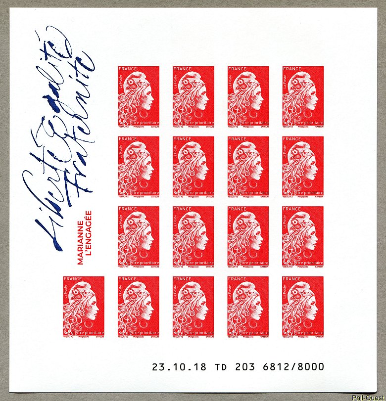Image du timbre Marianne pour lettres prioritaires