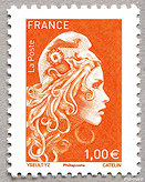Image du timbre Marianne d'Yseult Digan-Complémentaire 1 € orange - Mention Philaposte