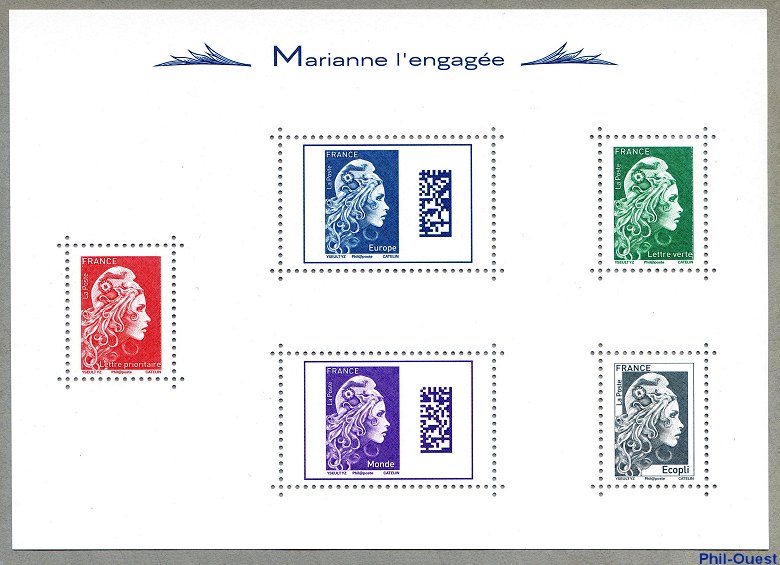 Image du timbre Marianne d'Yseult Digan - Bloc-feuillet