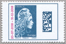 Image du timbre Marianne d'Yseult Digan surchargée-Lettre prioritaire pour l'Europe jusqu'à 20g