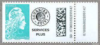 Image du timbre Lettre verte courrier suivi Service Plus pour roulette