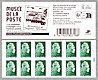 Marianne d'Yseult Digan<br /> Carnet de 12 timbres autoadhésifs pour lettre verte jusqu'à 20g<br />Musée de La Poste