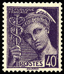Image du timbre Mercure 40c violet2ème série