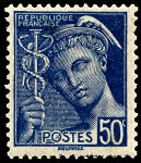 Image du timbre Mercure 50c bleu2ème série