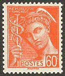 Image du timbre Mercure 60c rouge-orangé2ème série