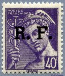Image du timbre Mercure 40c violet-Légende «Postes Françaises»