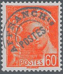 Image du timbre Mercure 60c rouge-orangé préoblitéré