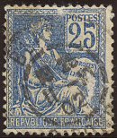 Image du timbre Mouchon Type II25 c bleu