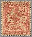 Image du timbre Mouchon retouché15 c vermillon
