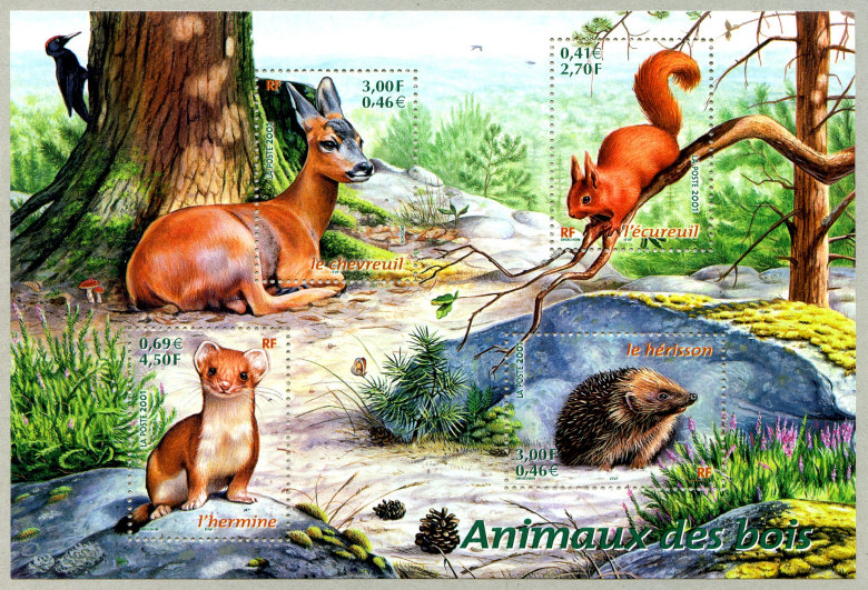 Image du timbre Bloc-feuillet «Animaux des bois»