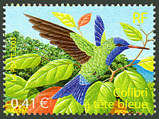 Image du timbre Colibri à tête bleue
