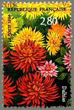 Image du timbre Le salon du timbre 1994Dahlias