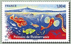Image du timbre Poissons de Méditerranée