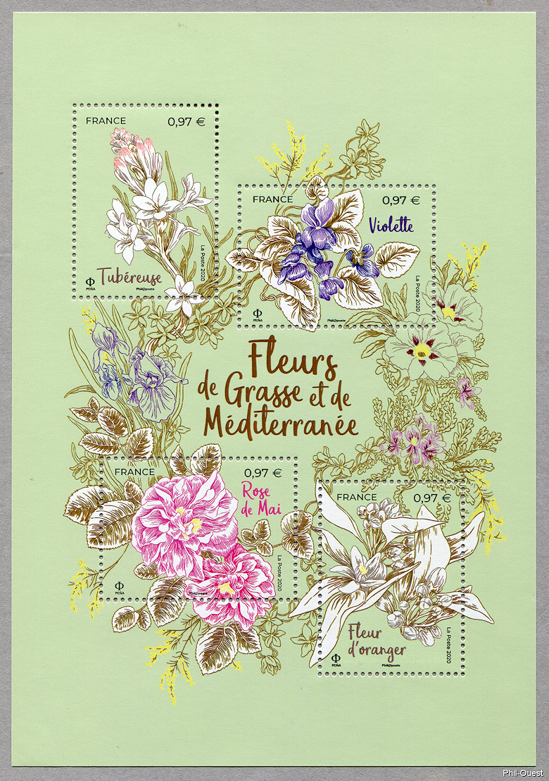 Image du timbre Fleurs de Grasse et de Méditerranée