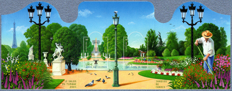 Image du timbre Jardin de Tuileries et Parc Floral de Paris-Salon du timbre 2004