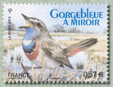 Image du timbre Gorgebleue à miroir