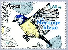 Image du timbre La mésange bleue