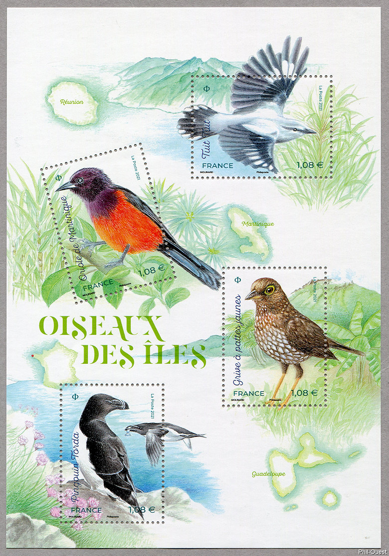 Image du timbre Bloc-feuillet «Oiseaux des îles»