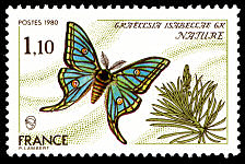 Image du timbre Papillon Graellsia Isabellae