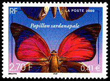 Image du timbre Papillon sardanapale ou Agrias sardanapalus