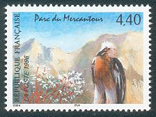 Image du timbre Parc du Mercantour
-
Le Gypaète barbu et la saxifrage