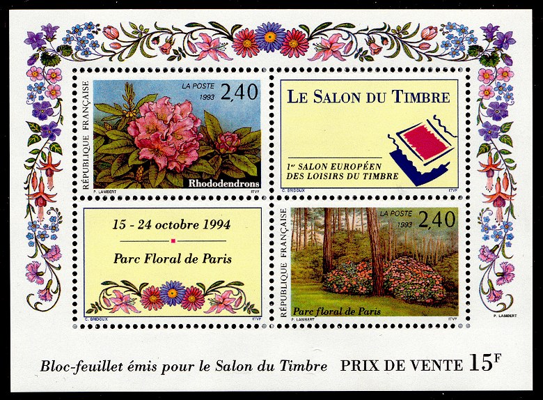 Image du timbre Salon du timbre 15-24 octobre 1994- - Parc floral de Paris-1er salon européen des loisirs du timbre