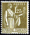 Image du timbre Type Paix 1ère série 1F25 olive