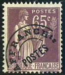 Image du timbre Type Paix 65c violet-brun préoblitéré