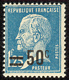 Image du timbre Pasteur, 50 c sur 1 F 25