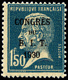 Image du timbre Pasteur, 1 F 50 bleuCongrès du B.I.T