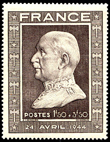 Image du timbre 88ème anniversaire du Maréchal Pétain-24 avril 1944