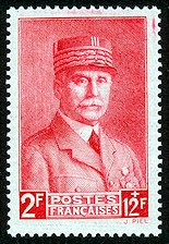 Image du timbre Maréchal Pétain 2F rouge