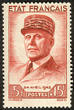 Image du timbre Le maréchal Pétain en uniforme