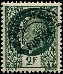 Image du timbre Maréchal Pétain, type Bersier, 2 F vert préoblitéré