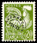 Image du timbre Coq Gaulois 0,20F vert