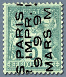 Image du timbre Groupe «Paix et Commerce» préoblitéré-Type Sage 5c vert