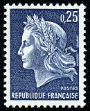 Image du timbre La République de Cheffer 0F25 bleu gravé