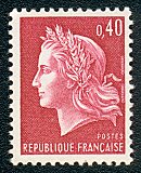 Image du timbre La République de Cheffer 0F40 rouge gravé-sans bande de phosphore