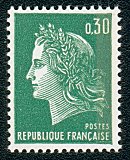 Image du timbre La République de Cheffer 0F30 vert typographié-avec une bande de phospore