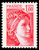 Image du timbre Sabine 1 F rouge
