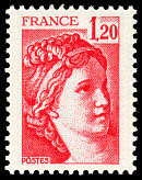 Image du timbre Sabine 1F20 rouge