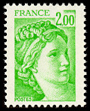 Image du timbre Sabine 2F vert-clair