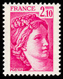 Image du timbre Sabine 2F10 rose carmin