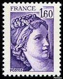 Image du timbre Sabine de Gandon 1F60 violet
