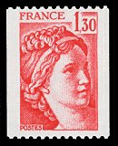 Image du timbre Sabine de Gandon 1F30 rouge pour roulette